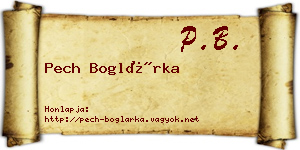 Pech Boglárka névjegykártya